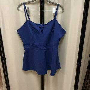 City Chic Blue Sleeveless Bustier Peplum Camisole